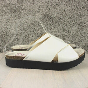 Blowfish Malibu Sandals Slip On Casual Womens 8 White Vegan Leather